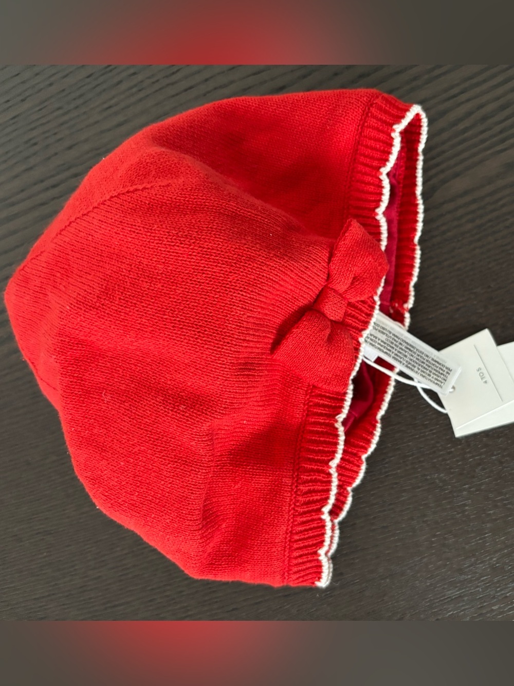 Janie and Jack Red Knit Shorts with White Ruffle Trim